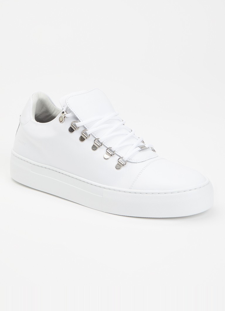 Nubikk Heren Jagger Classic sneaker van kalfsleer in de kleur Wit, maat: 46