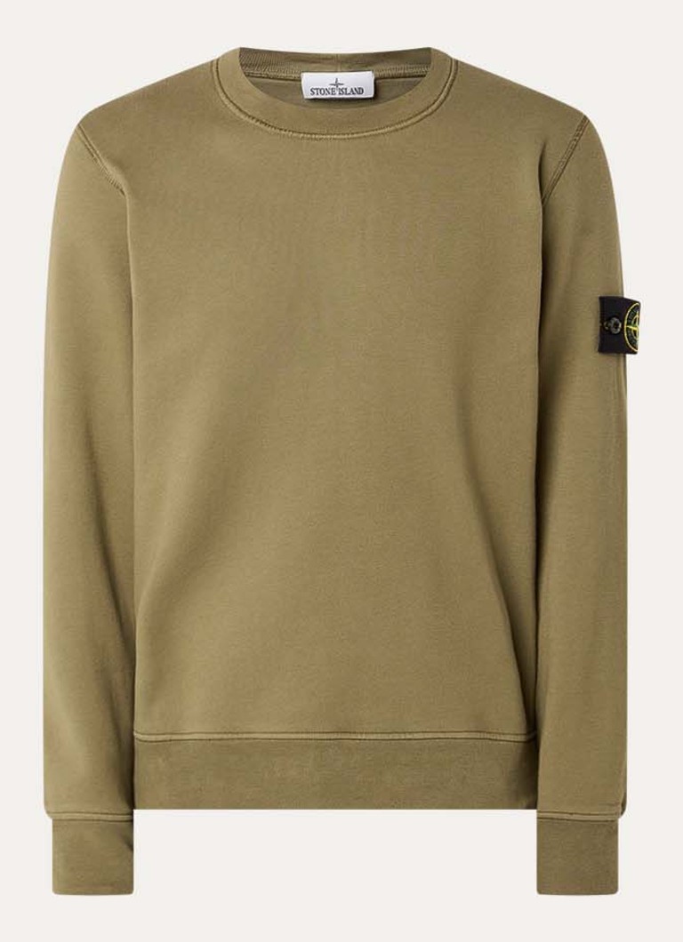 Stone Island Heren S0051 sweater met logo in de kleur Mosgroen, maat: XL