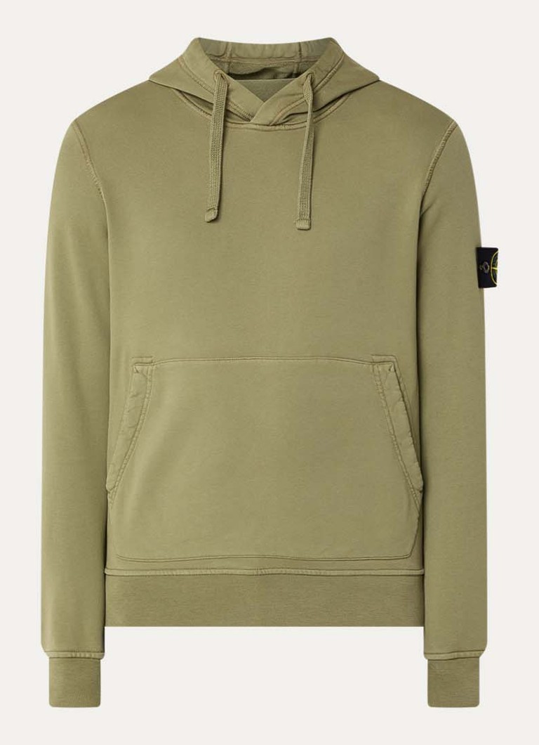 Stone Island Heren S0051 Hoodie met logo in de kleur Mosgroen, maat: XS