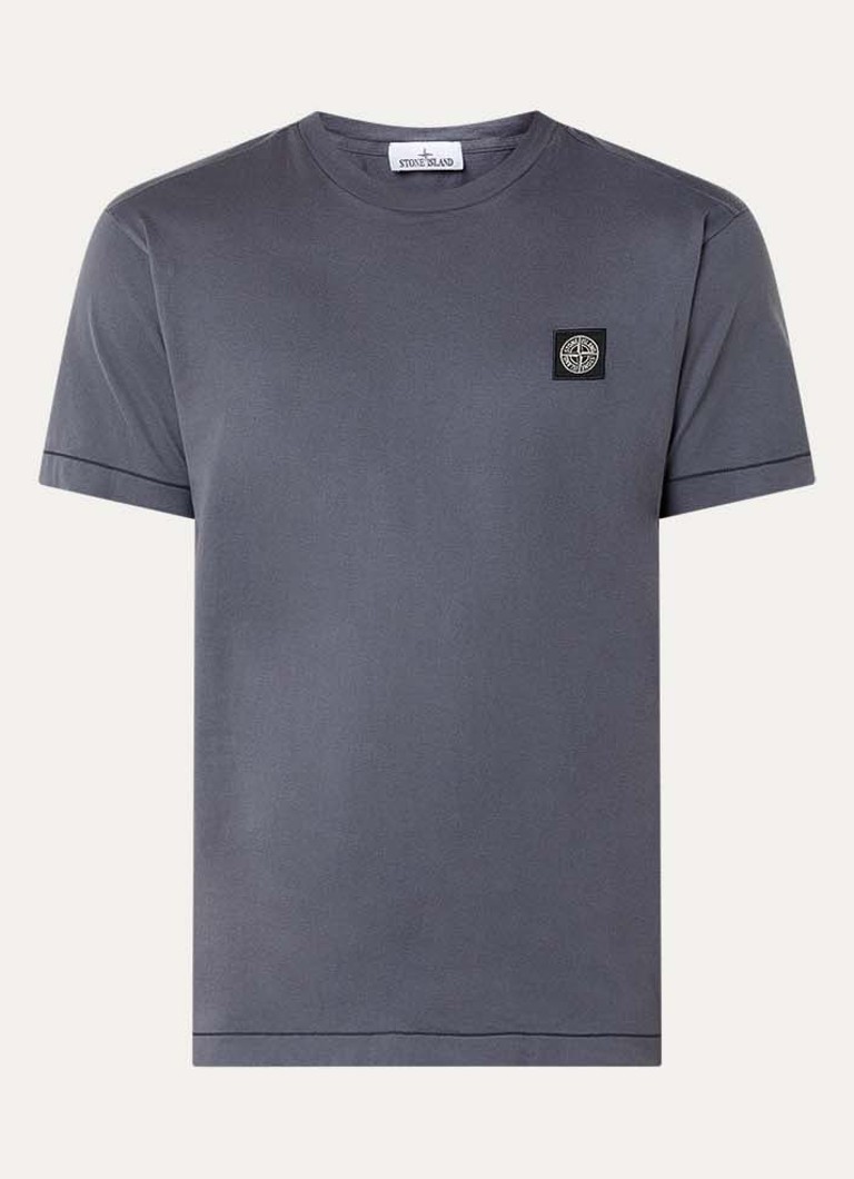 Stone Island Heren 11002 T-shirt met logo in de kleur Paars, maat: S