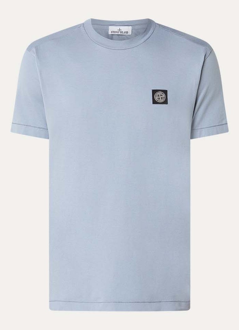 Stone Island Heren 11002 T-shirt met logo in de kleur Blauw, maat: L