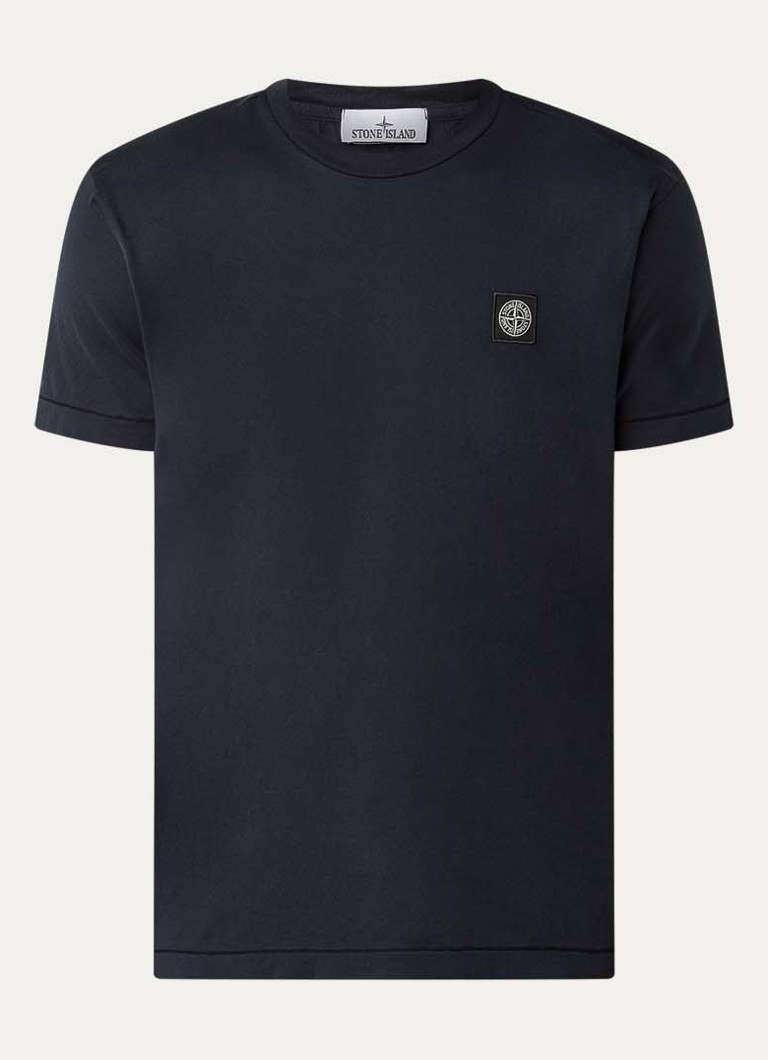 Stone Island Heren 11002 T-shirt met logo in de kleur Donkerblauw, maat: L