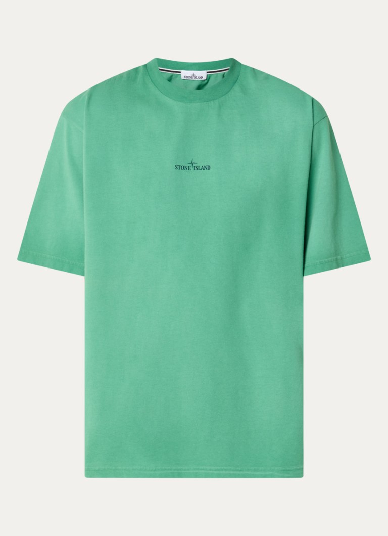 Stone Island Heren 00002 T-shirt met logo- en backprint in de kleur Groen, maat: M