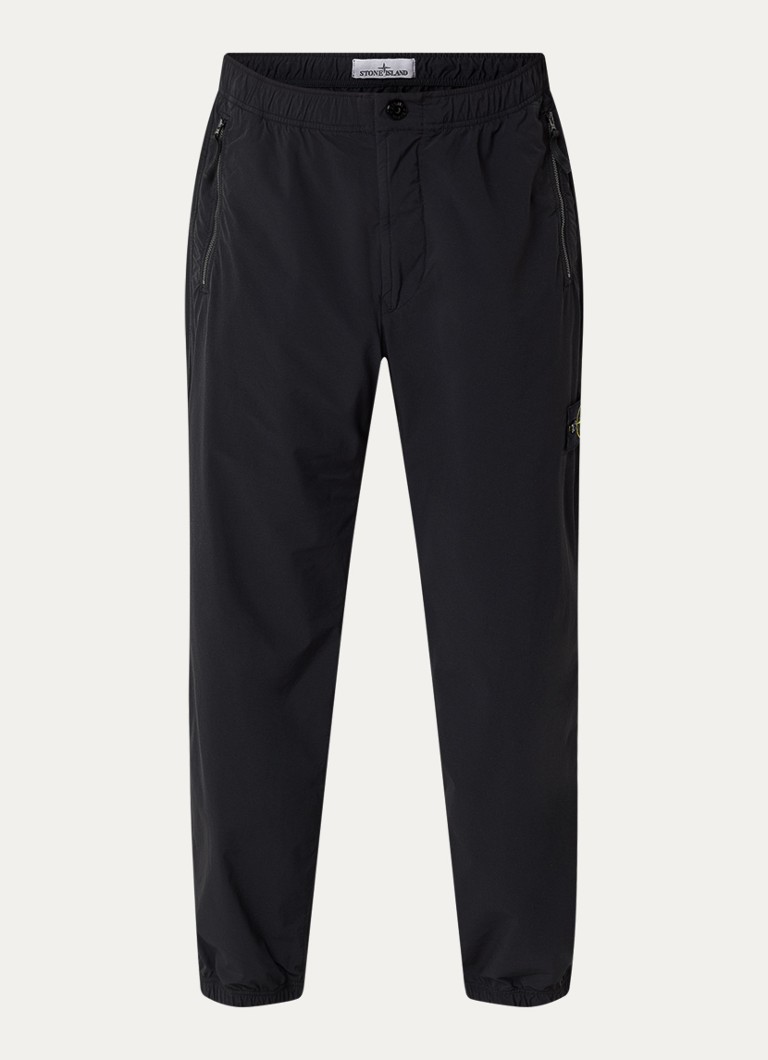 Stone Island Heren S0375 straight fit cargobroek met steekzakken en logo in de kleur Zwart, maat: 34