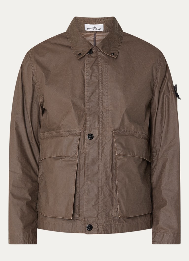 Stone Island Heren S0290 Jack met klepzakken en logo in de kleur Donkerbruin, maat: S
