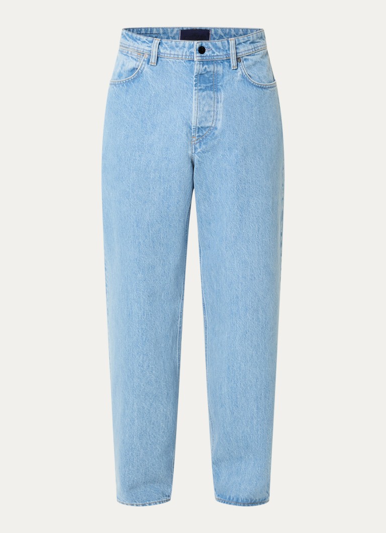 Stone Island Heren S0J33 straight fit jeans met lichte wassing in de kleur Lichtblauw, maat: 34