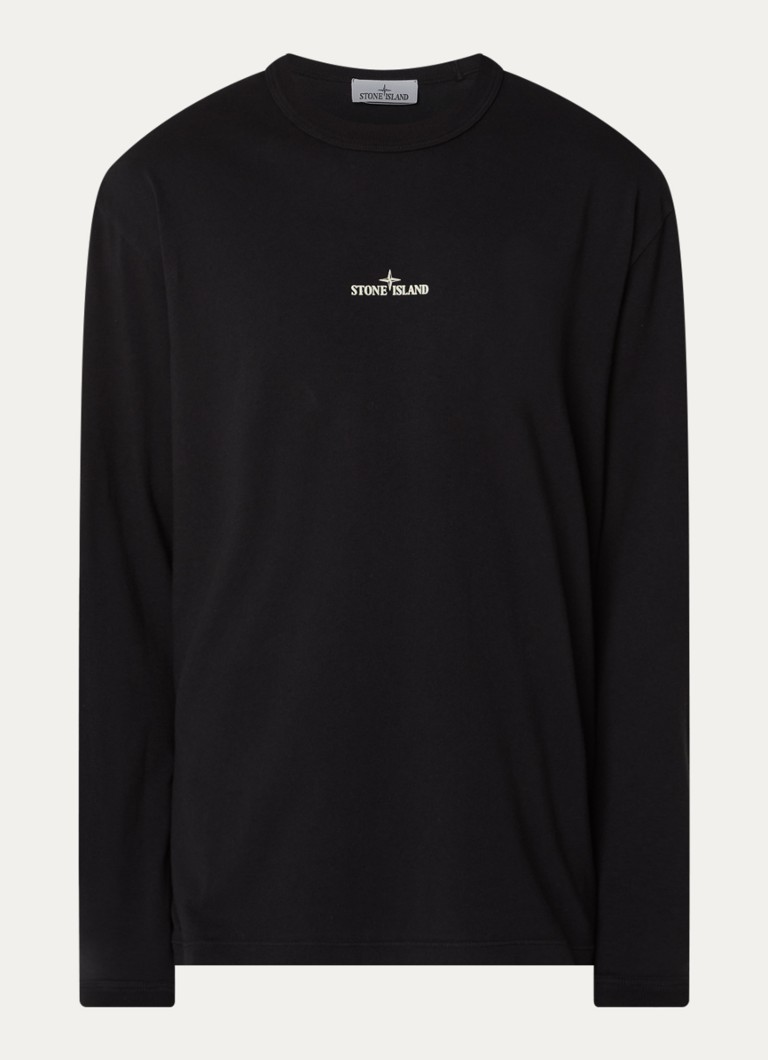 Stone Island Heren S0535 longsleeve met logoprint in de kleur Zwart, maat: S