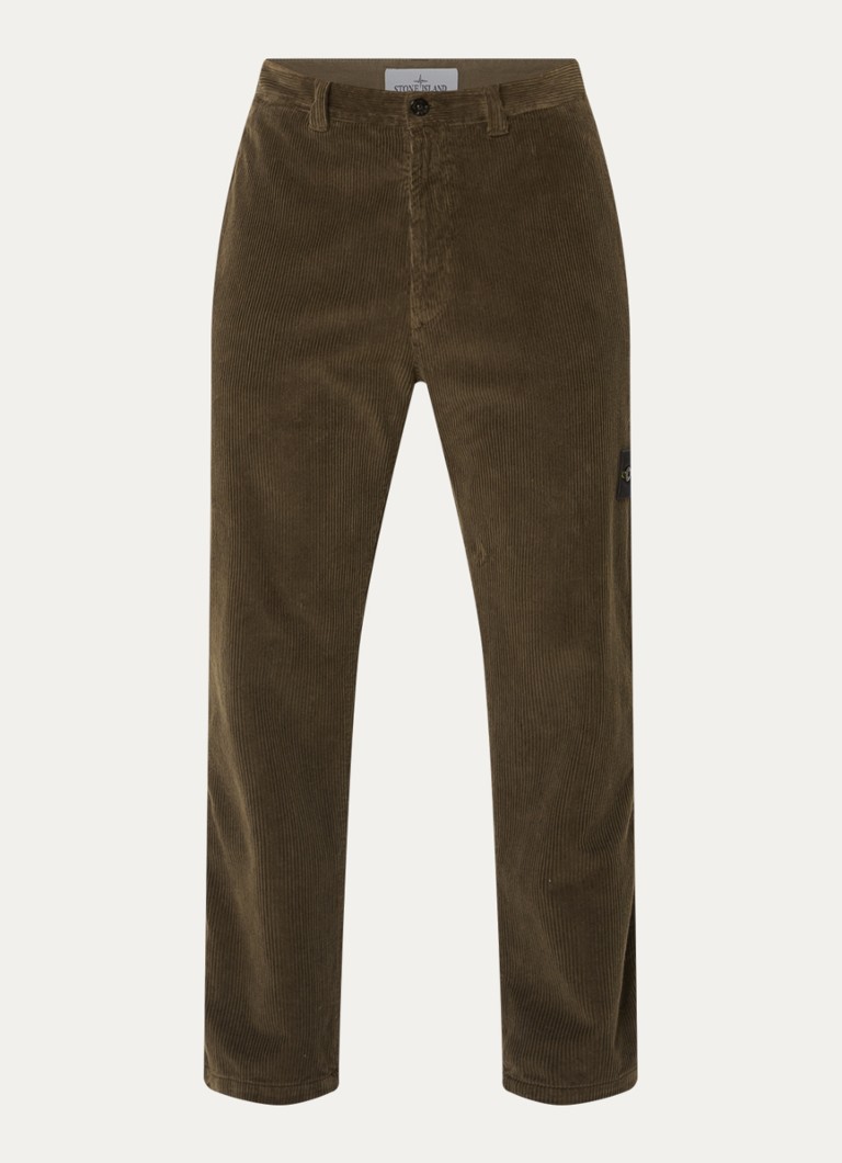 Stone Island Heren S0212 straight fit broek van corduroy in de kleur Donkerbruin, maat: 34