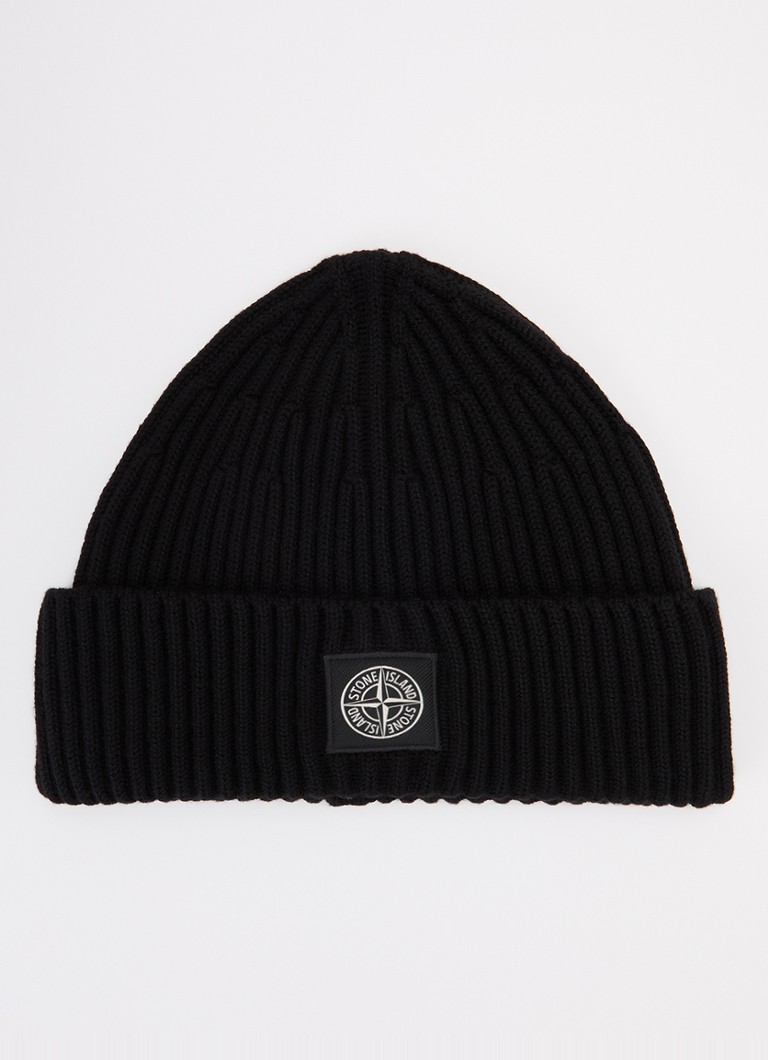 Stone Island Heren S00C3 muts van scheerwol in de kleur Zwart, maat: OS