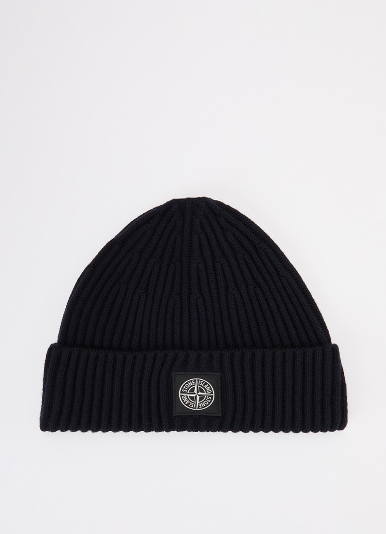 Stone Island Heren S00C3 muts van scheerwol in de kleur Donkerblauw, maat: OS