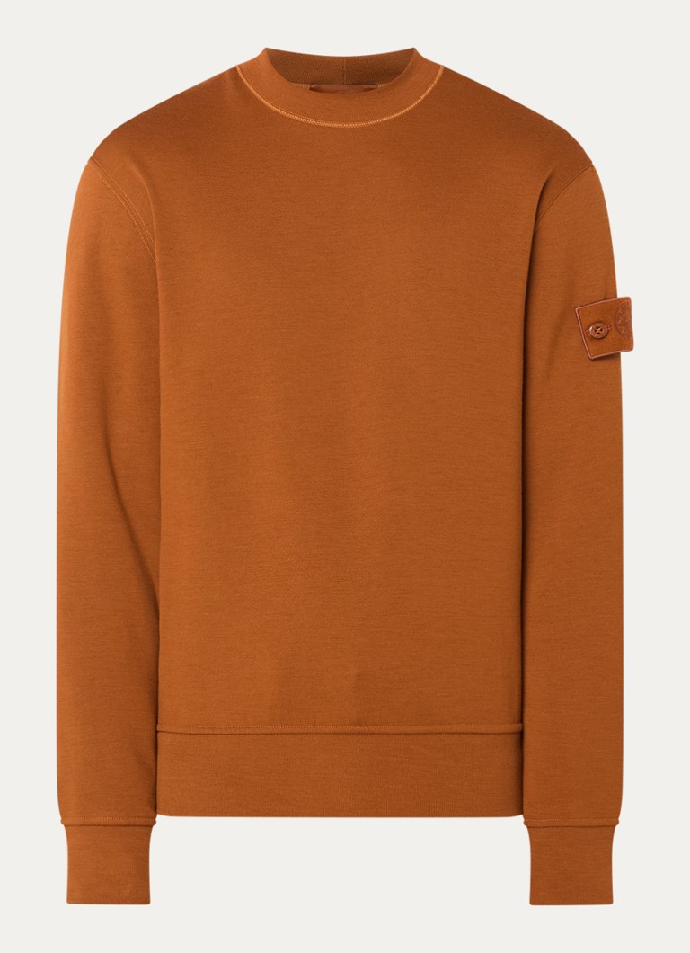 Stone Island Heren S0F15 sweater met logo in de kleur Roodbruin, maat: L