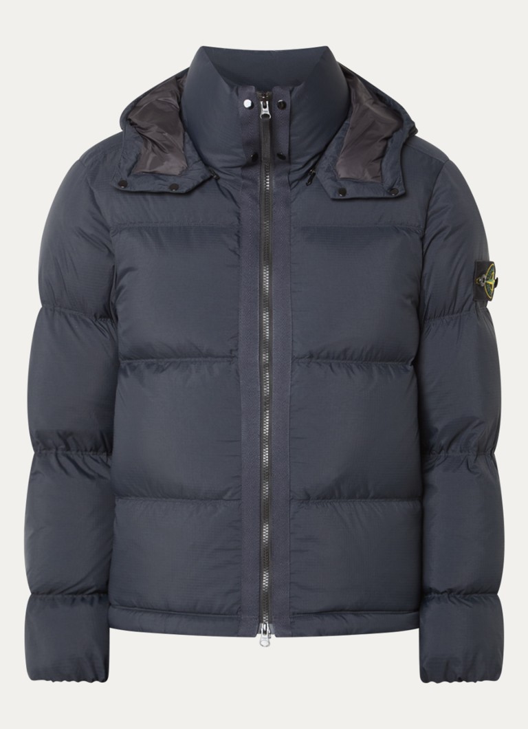 Stone Island Heren S0483 puffer jacket met donsvulling en afneembare capuchon in de kleur Donkerblauw, maat: XXL