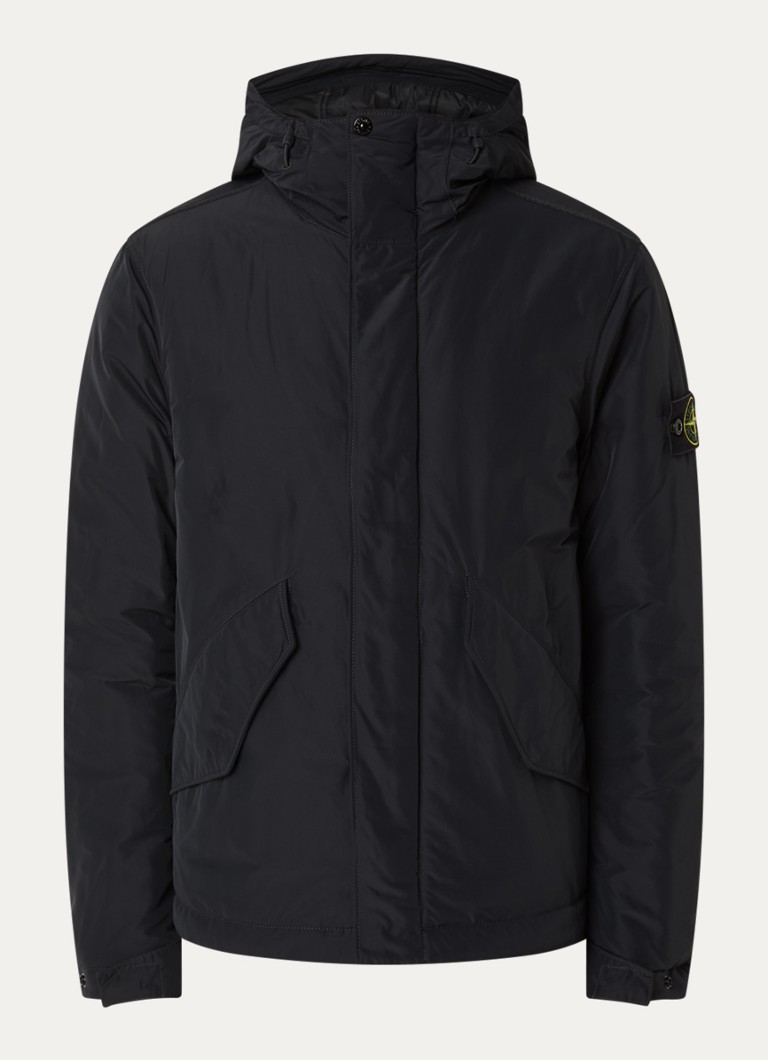 Stone Island Heren S0A26 gewatteerde parka met capuchon en steekzakken in de kleur Zwart, maat: M