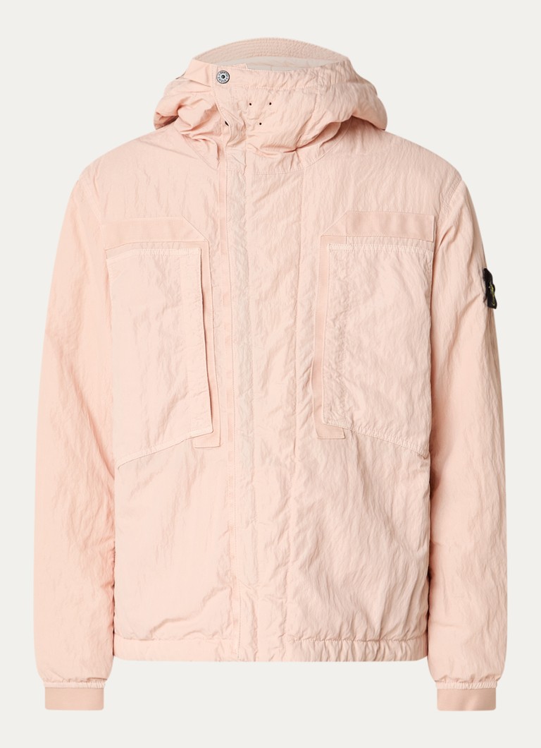 Stone Island Heren S0405 jack met capuchon en logo in de kleur Roze, maat: L