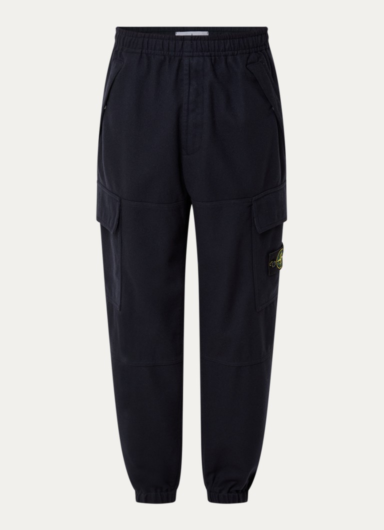 Stone Island Heren S0451 tapered fit joggingbroek met steekzakken in de kleur Donkerblauw, maat: 33