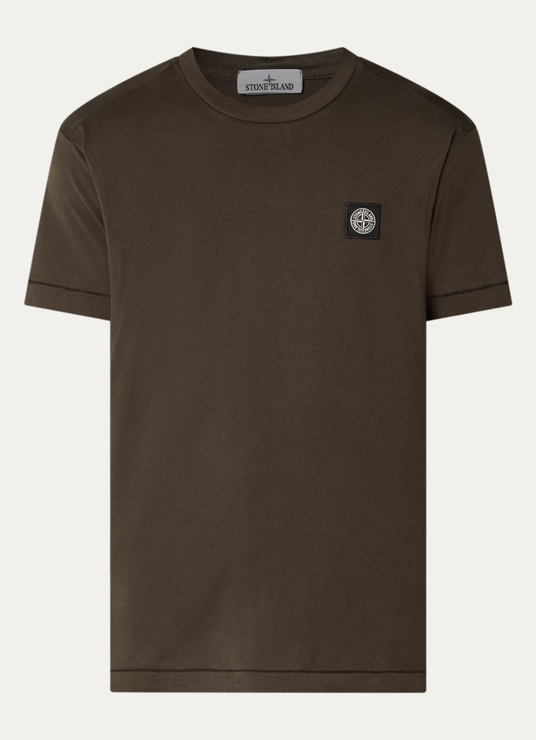 Stone Island Heren S0013 T-shirt met logo in de kleur Grijs, maat: S