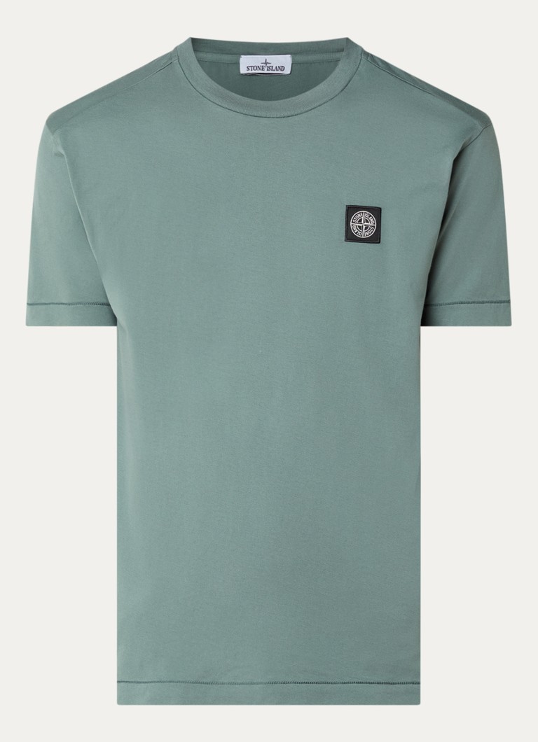 Stone Island Heren S0013 T-shirt met logo in de kleur Zeegroen, maat: XS