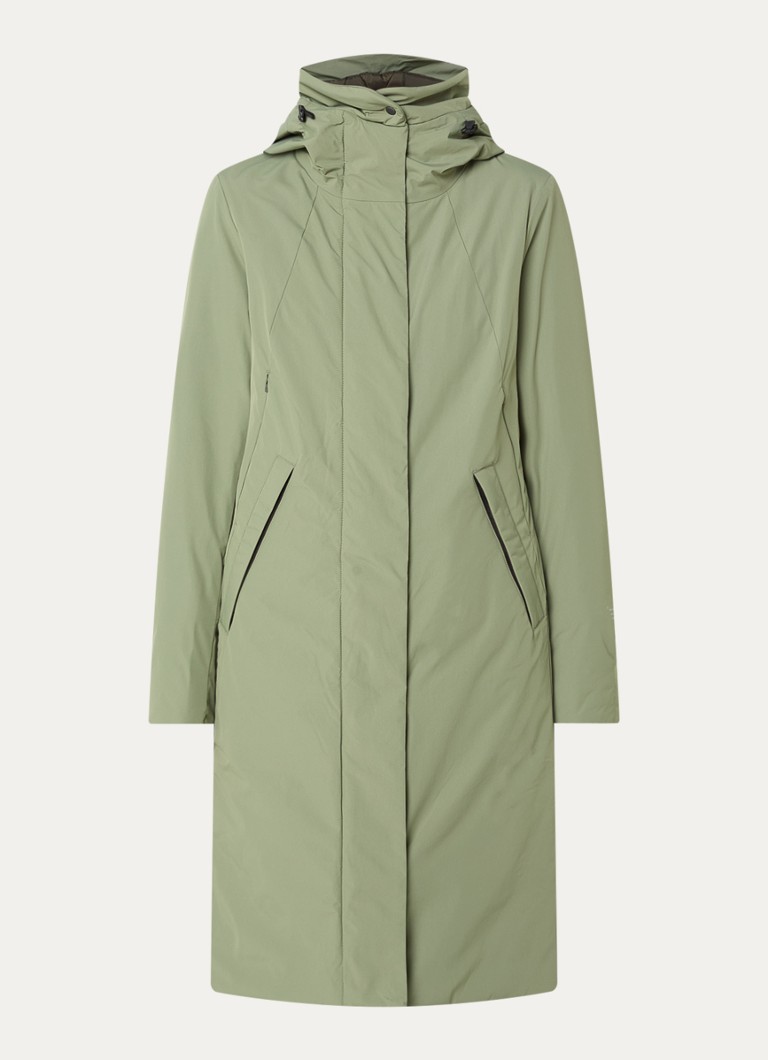 Krakatau Dames Gaia gewatteerde parka met capuchon in de kleur Groen, maat: XL