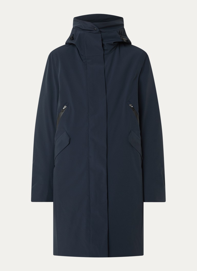 Krakatau Dames Mercury gewatteerde jas met capuchon in de kleur Donkerblauw, maat: XL
