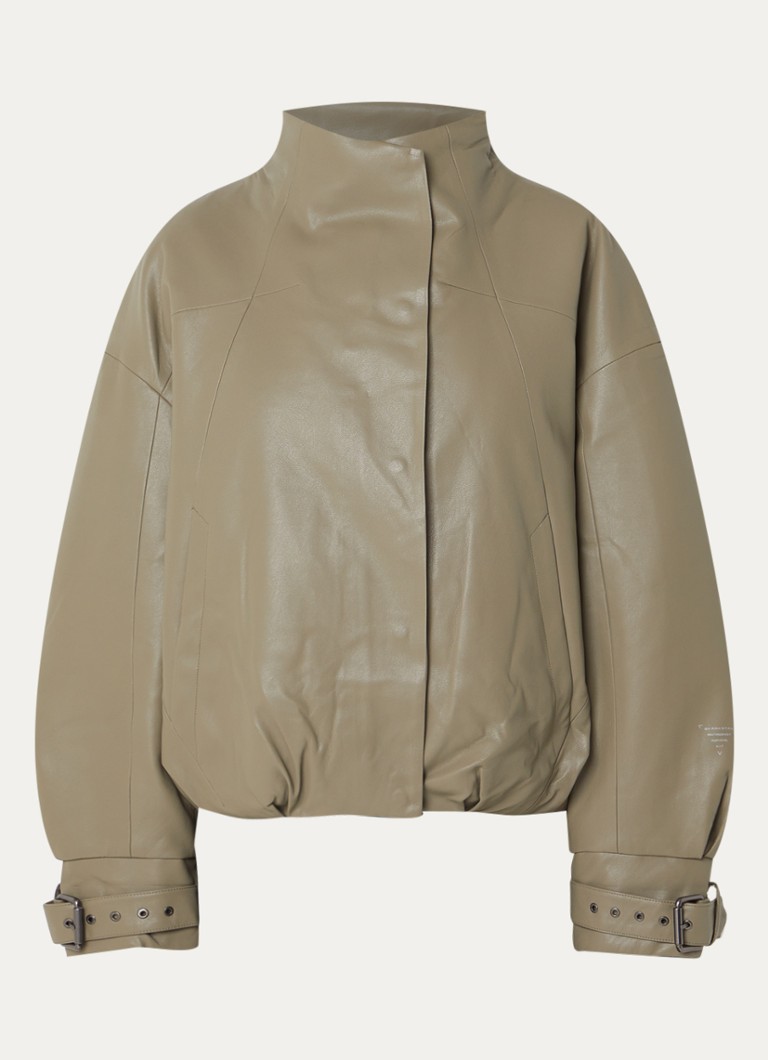 Krakatau Dames Narwaru jack van imitatieleer met waterafstotende coating in de kleur Donkerbeige, maat: XS