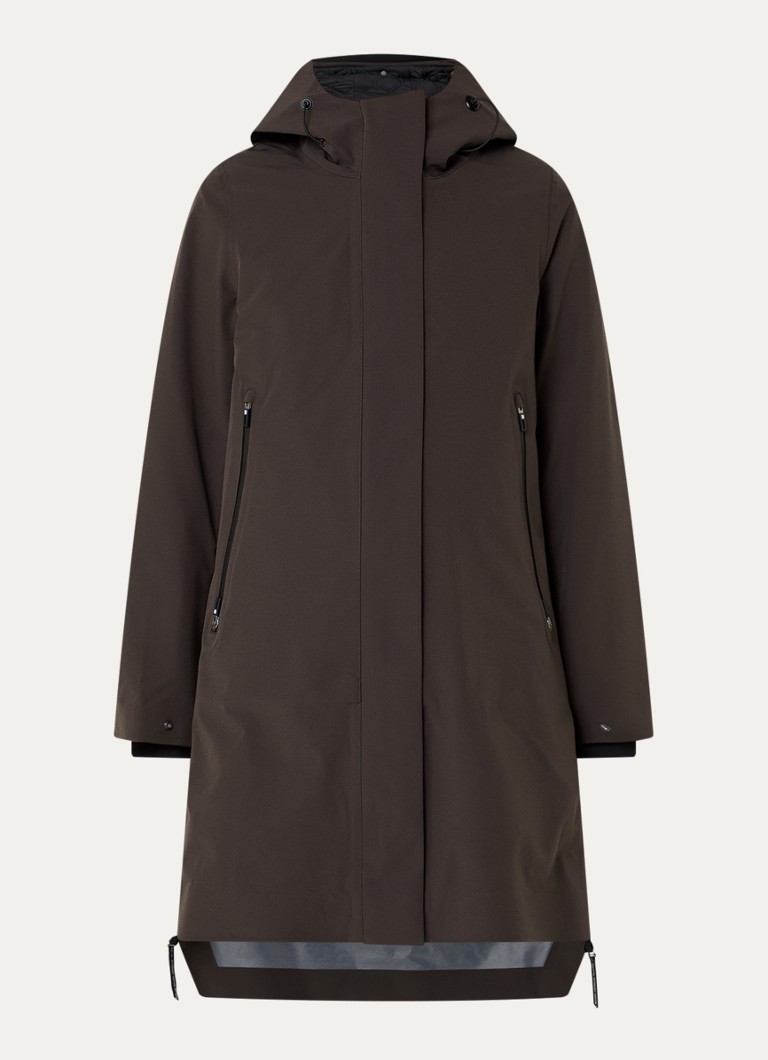 Krakatau Dames Planck gewatteerde parka met donsvulling en capuchon in de kleur Bruin, maat: XS