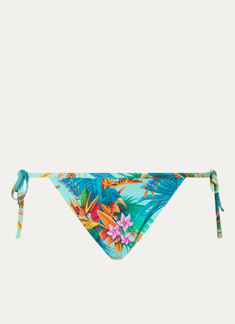 Marlies Dekkers Dames Hula Haka tanga bikinislip met bloemenprint in de kleur Aquablauw