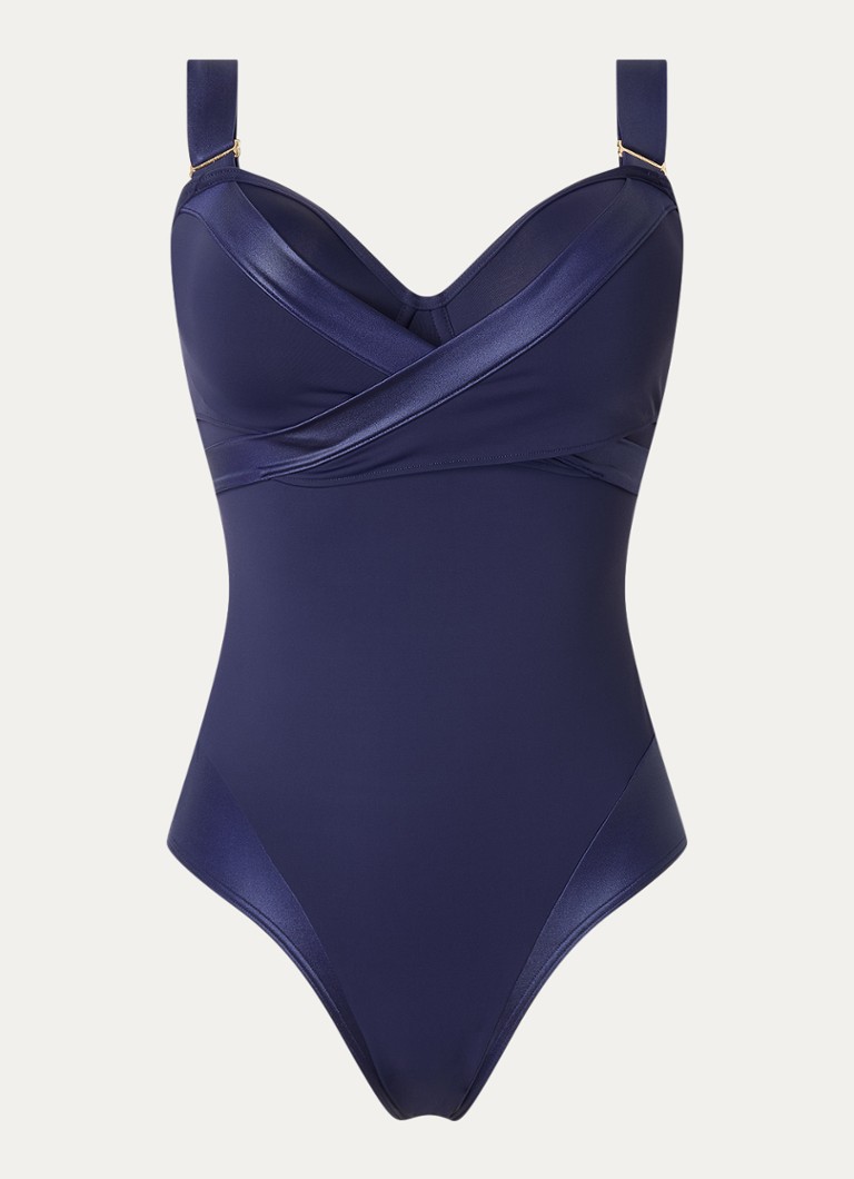 Marlies Dekkers Dames Cache Coeur voorgevormd badpak met beugelondersteuning in de kleur Donkerblauw