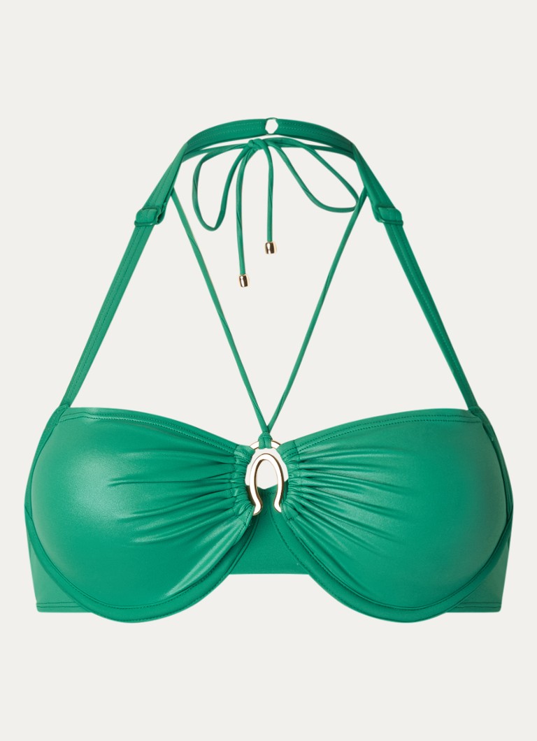 Marlies Dekkers Dames Jet Set voorgevormde balconette bikinitop met glanzende finish in de kleur Groen