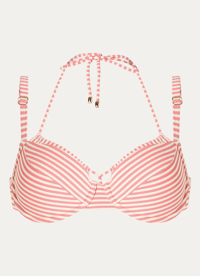 Marlies Dekkers Dames Holi Vintage voorgevormde balconette bikinitop met streepprint in de kleur Donkerroze