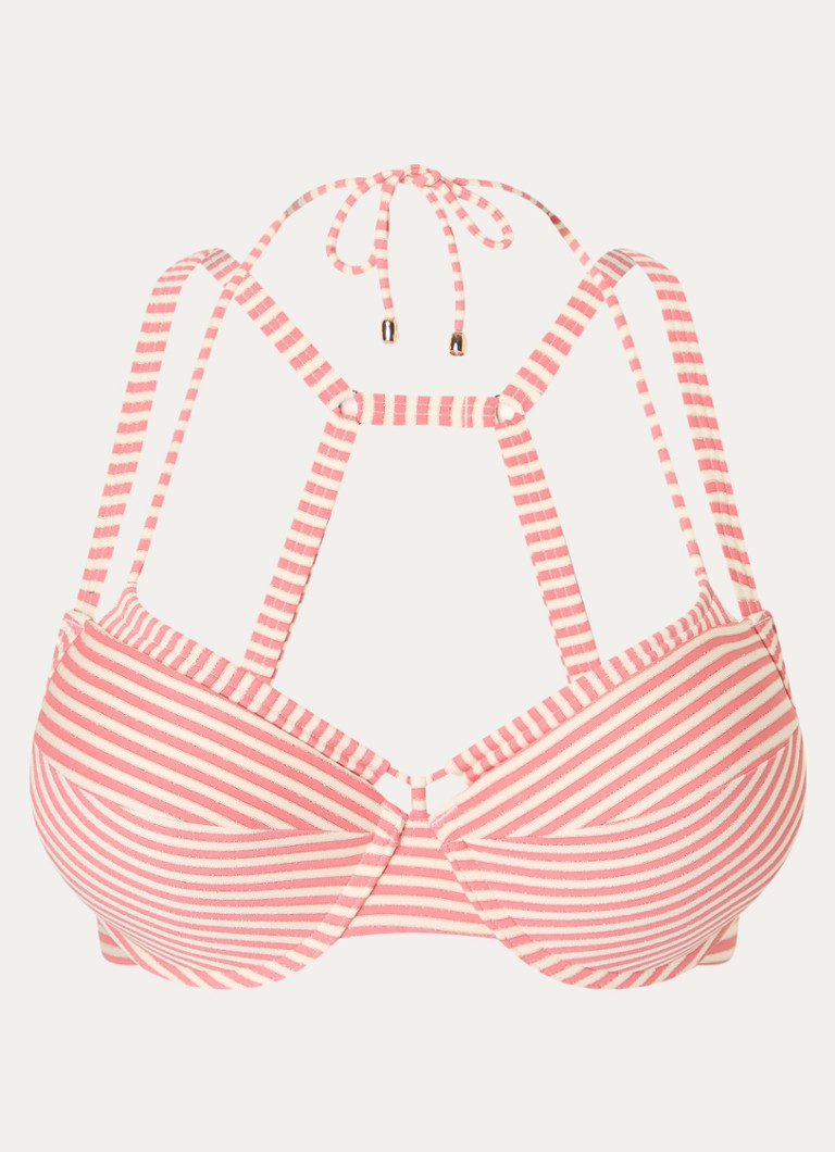 Marlies Dekkers Dames Holi Vintage push-up bikinitop met streepprint in de kleur Roze