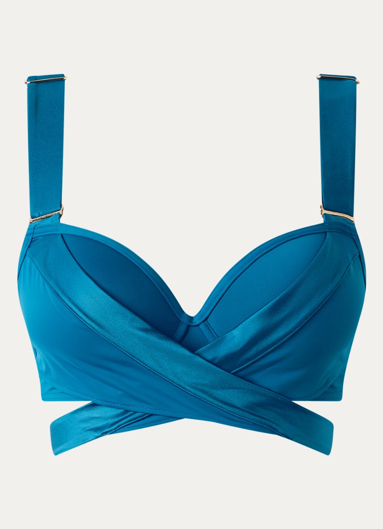 Marlies Dekkers Dames Cache Coeur push-up bikinitop met gekruiste banden in de kleur Petrol