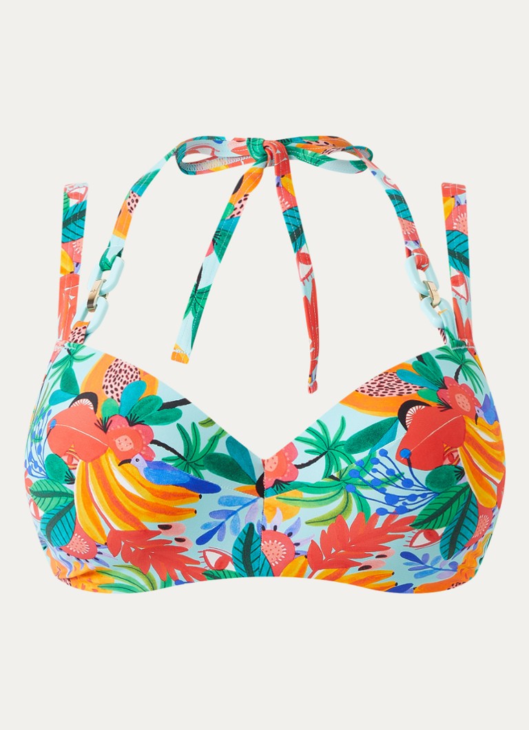 Marlies Dekkers Dames Paradisa balconette bikinitop met print in de kleur Lichtblauw