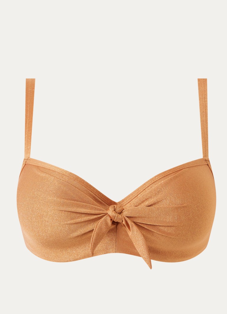 Marlies Dekkers Dames Dorada balconette bikinitop met lurex en strikdetail in de kleur Donkeroranje