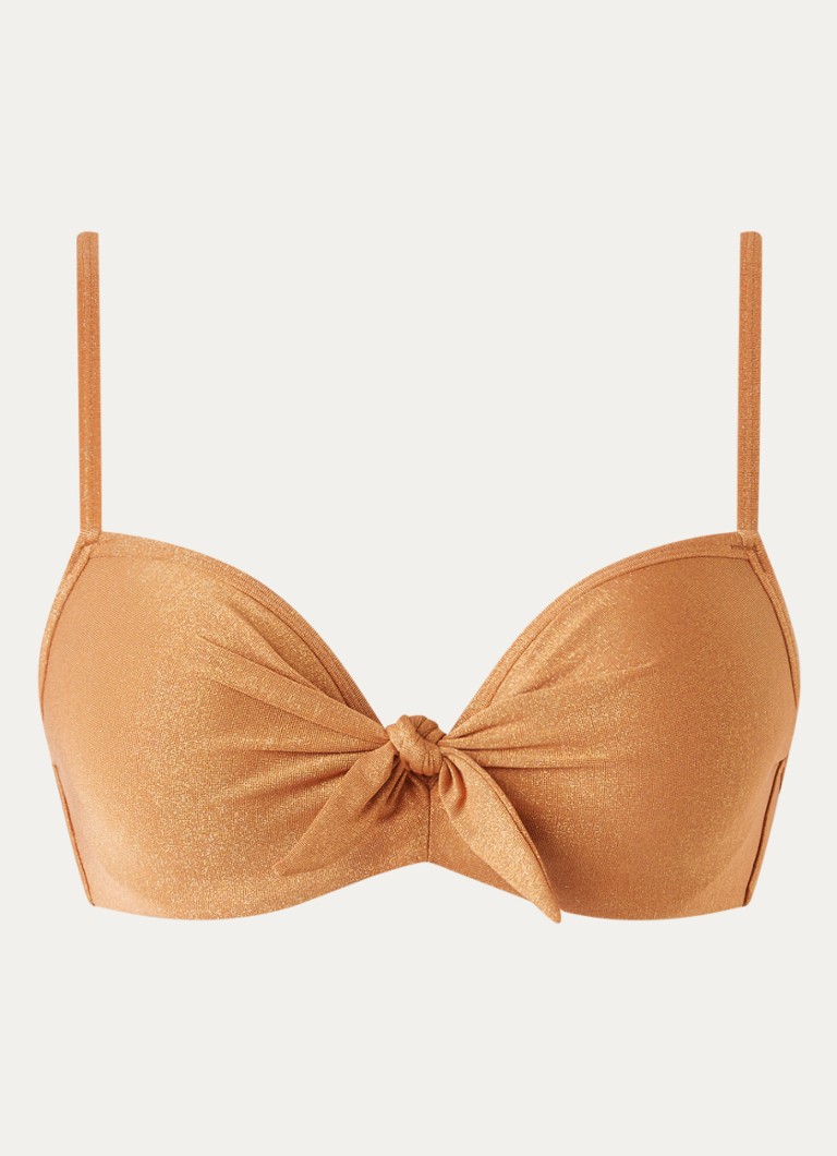 Marlies Dekkers Dames Dorada push-up bikinitop met lurex en strikdetail in de kleur Donkeroranje