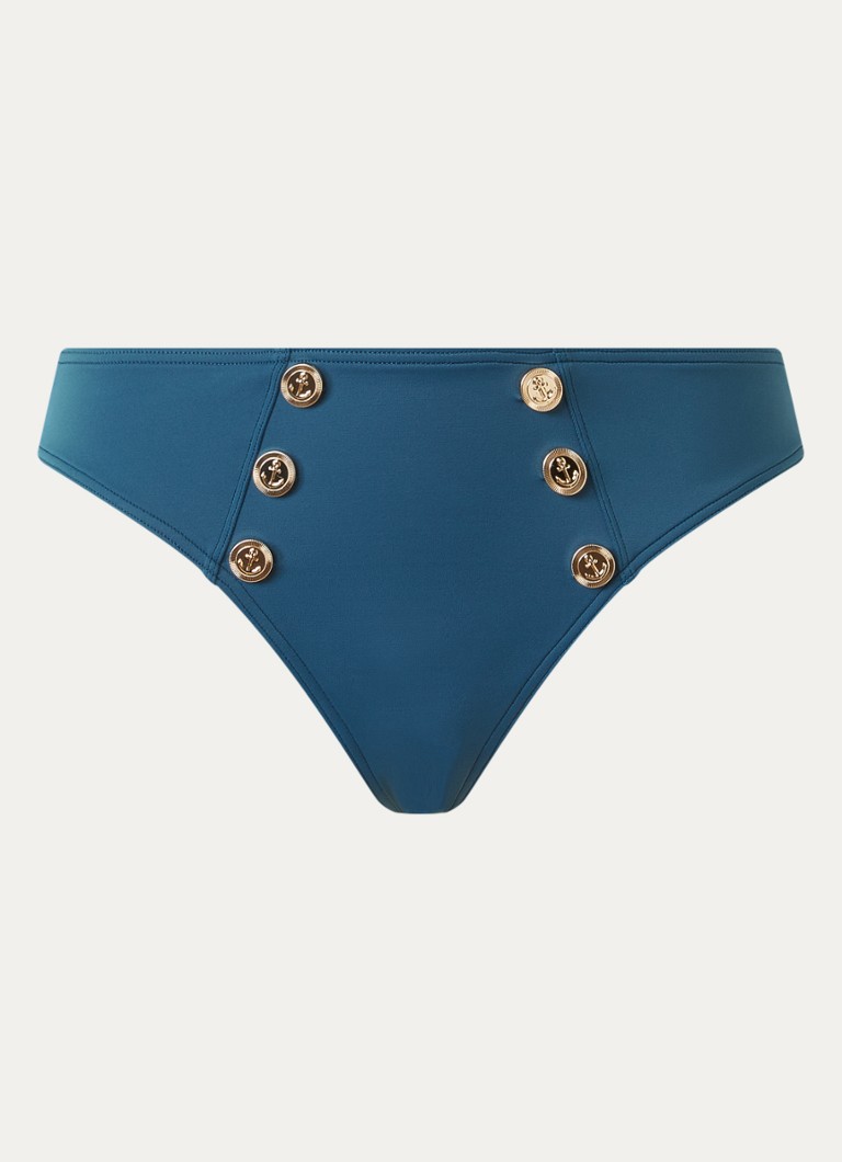 Marlies Dekkers Dames High waisted bikinislip met knoopdetail in de kleur Petrol
