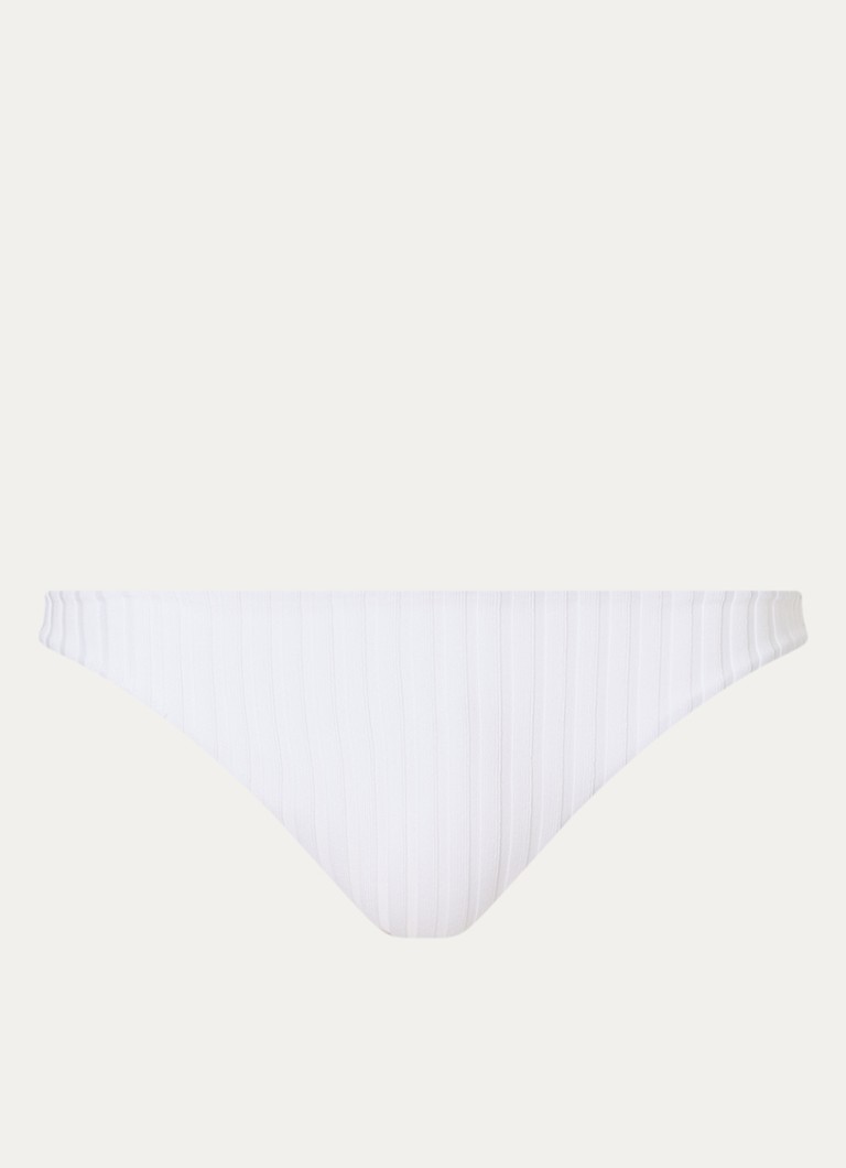 Calvin Klein Dames Bikinislip met ribstructuur in de kleur Gebroken wit