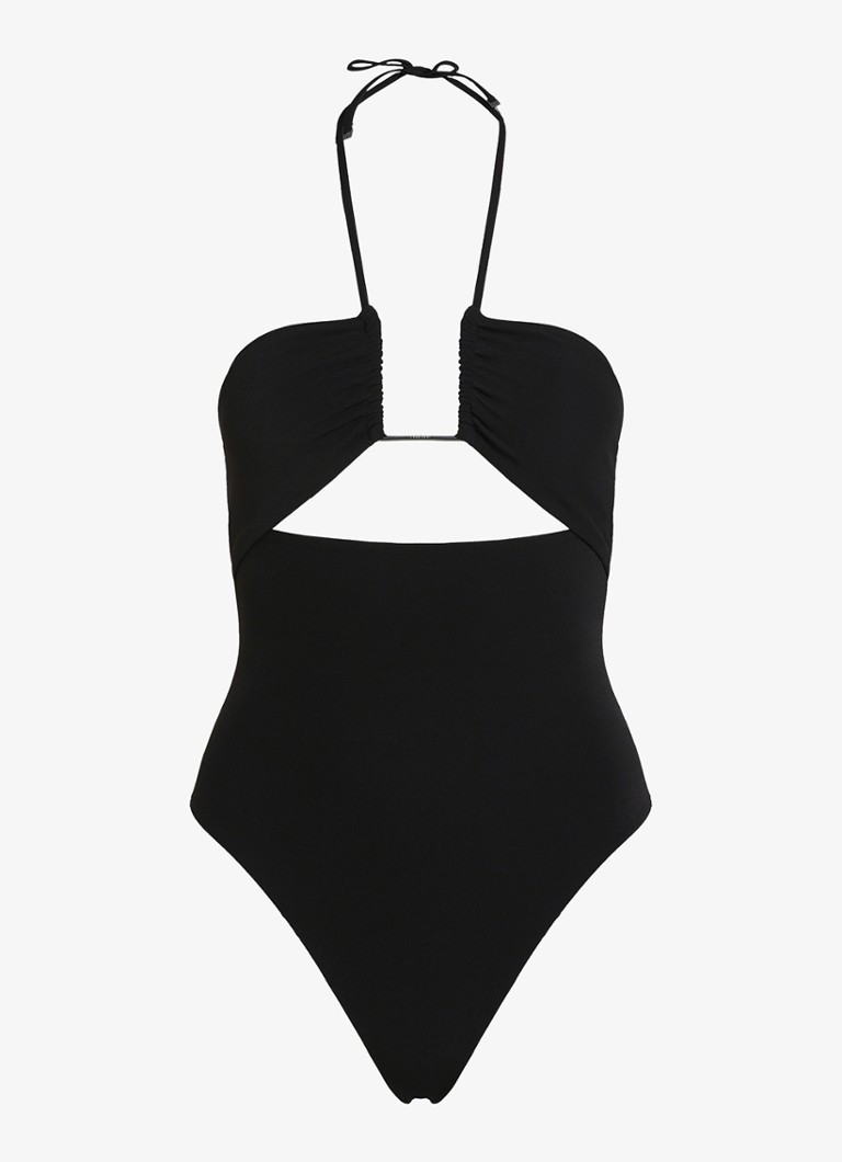 Calvin Klein Dames Badpak met uitneembare vulling in de kleur Zwart