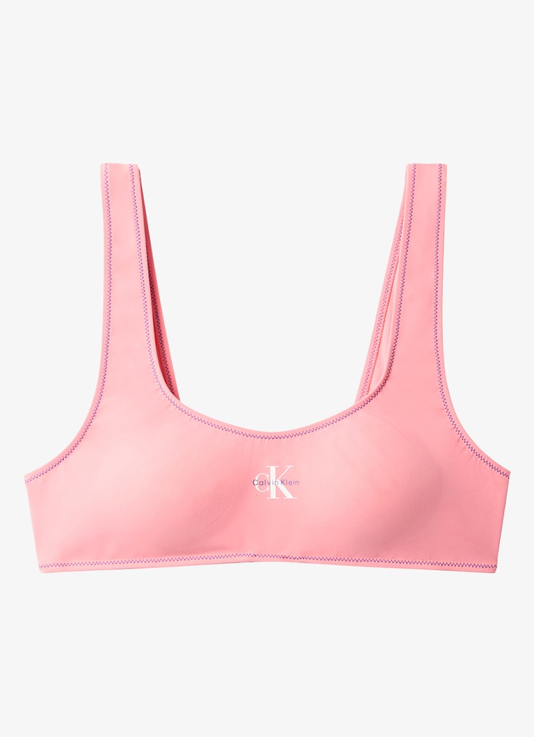 Calvin Klein Dames Bikinitop met logo in de kleur Roze