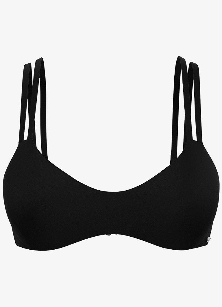 Calvin Klein Dames Bikinitop met logo in de kleur Zwart