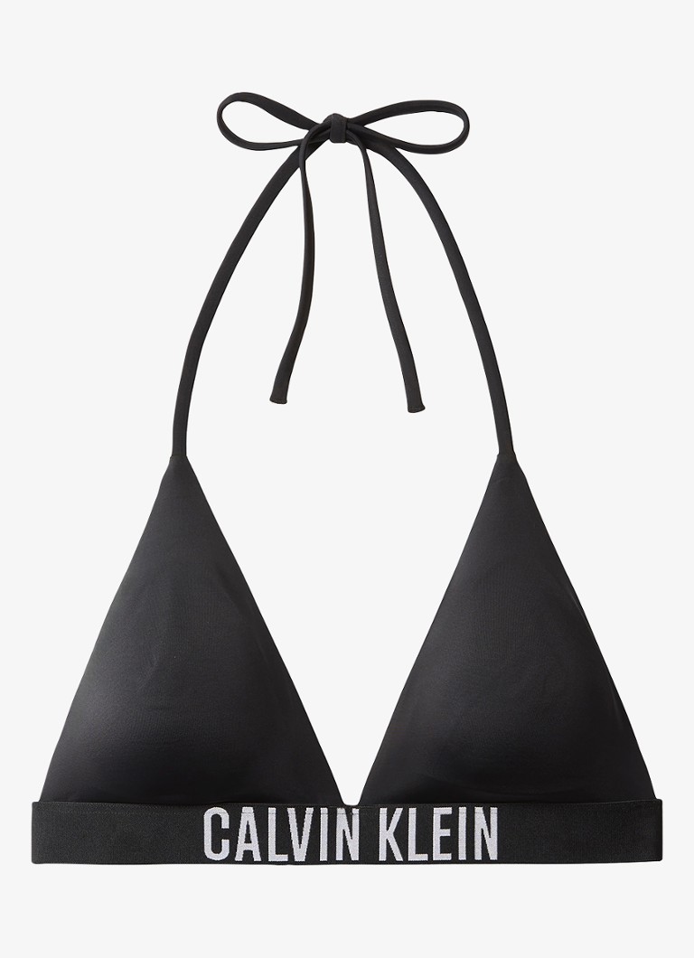 Calvin Klein Dames Bikinitop met logoband in de kleur Zwart