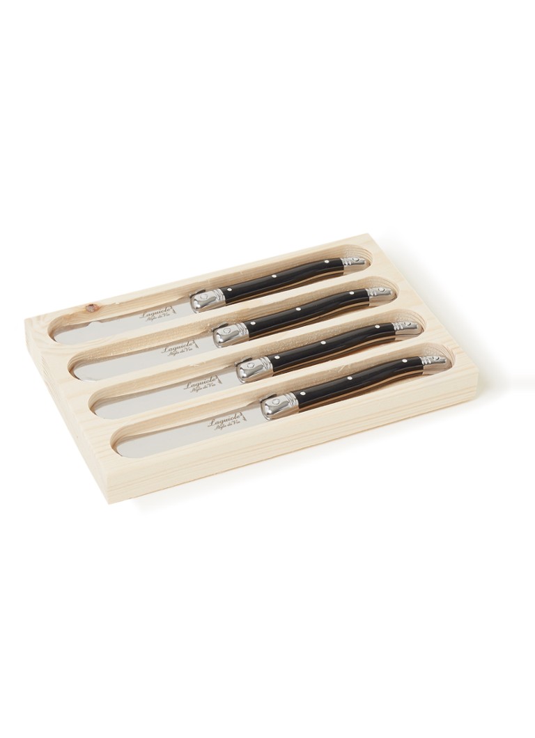 Laguiole Style de Vie Botermes set van 4 Zwart - Deal