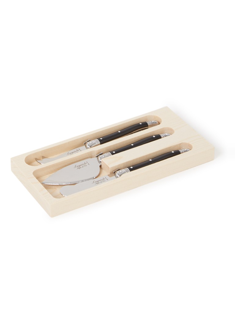 Laguiole Style de Vie Premium Line kaasmes set van 3 Zwart - Deal