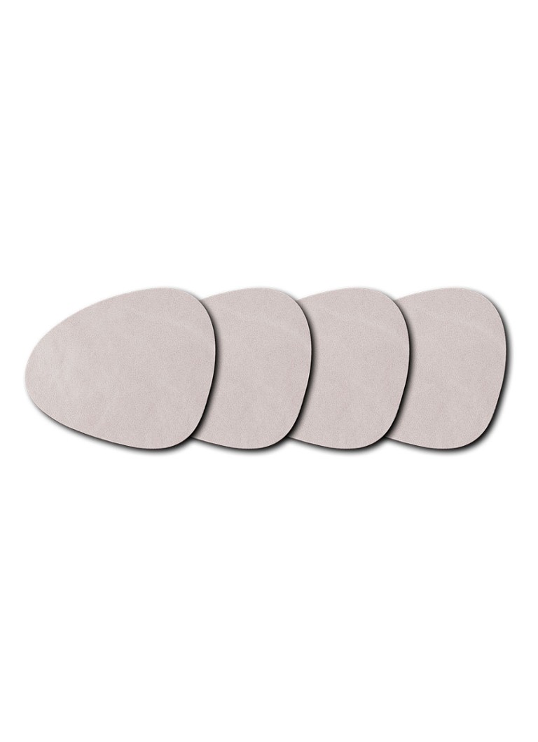 LIND DNA Curve Nupo onderzetter van leer set van 4 Grijs - Deal