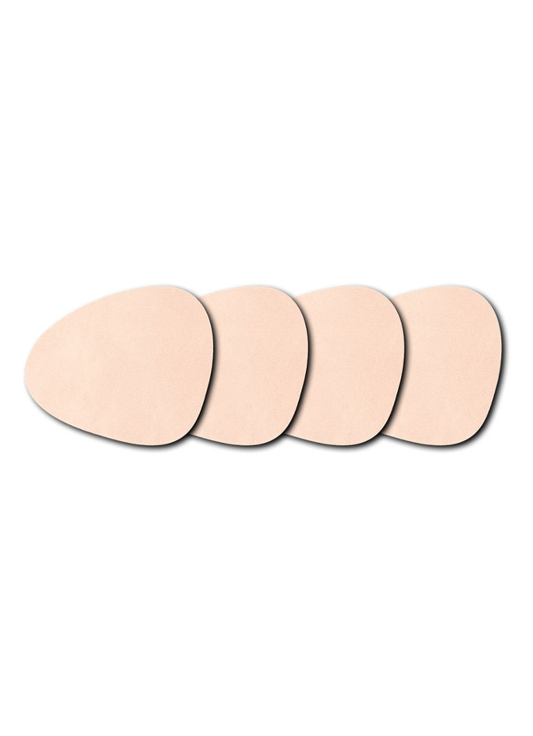 LIND DNA Curve Nupo onderzetter van leer set van 4 Beige - Deal