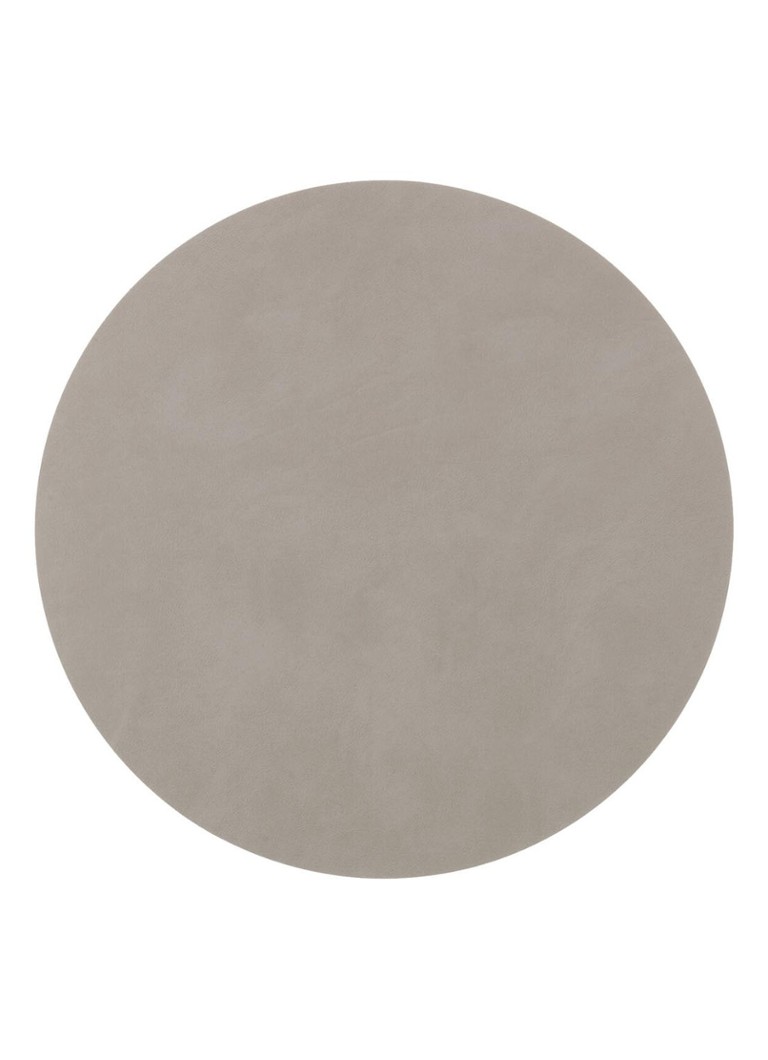 LIND DNA Table Mat Circle placemat van leer 40 cm Grijs - Deal
