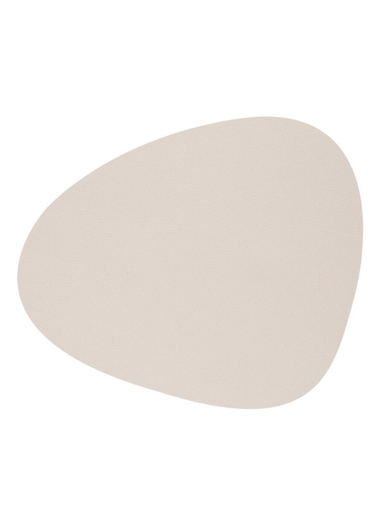 LIND DNA Glass Mat Curve onderzetter van leer Beige - Deal