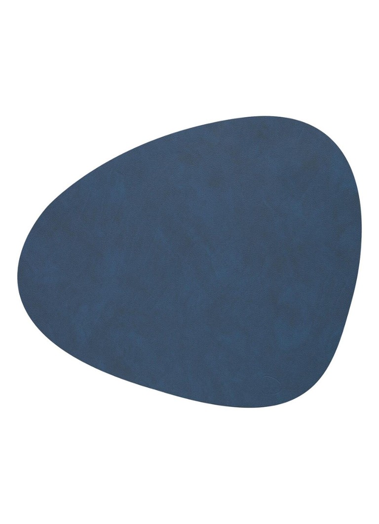 LIND DNA Table Mat Curve placemat van leer 37 x 44 cm Donkerblauw - Deal