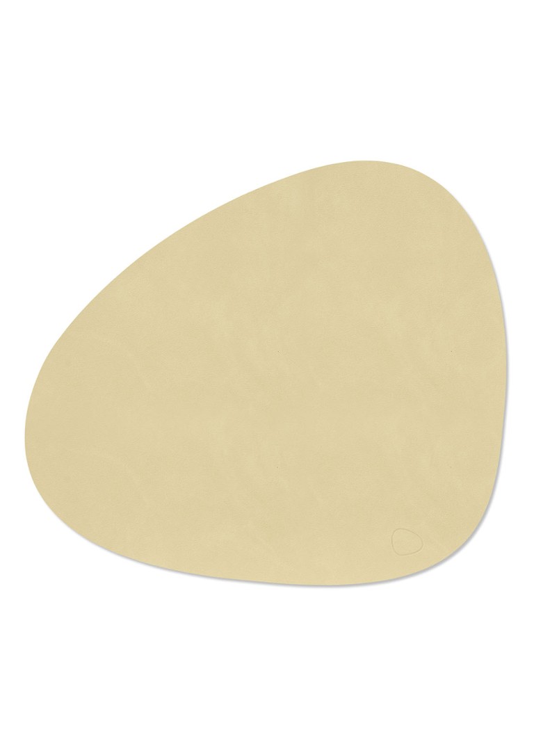LIND DNA Curve placemat van leer 37 x 44 cm Vanillegeel - Deal