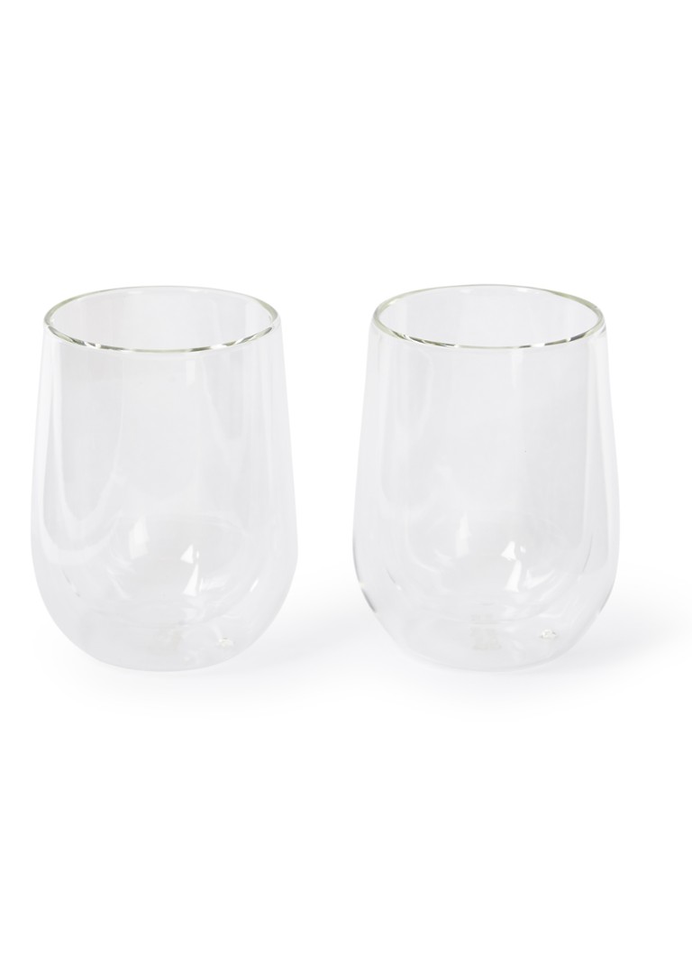 Point-Virgule Dubbelwandig koffie- en theeglas 25 cl set van 2 Transparant - Deal