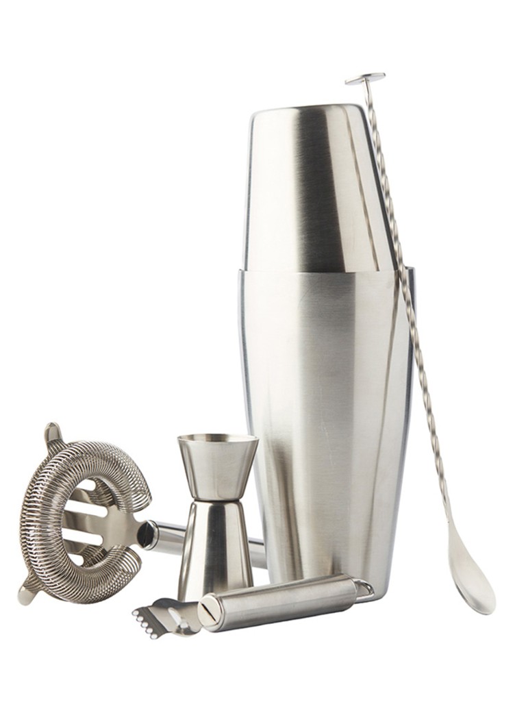 Point-Virgule Cocktailset met Boston shaker 5-delig Zilver - Deal